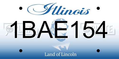 1BAE154 Illinois License Plate