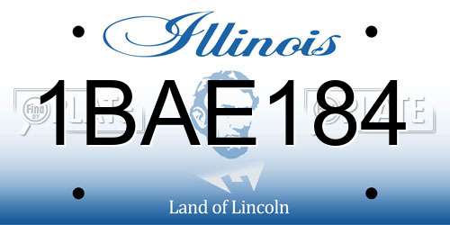 1BAE184 Illinois License Plate