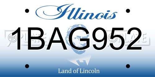 1BAG952 Illinois License Plate