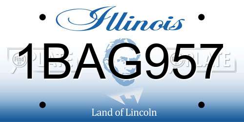 1BAG957 Illinois License Plate