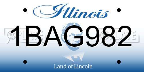 1BAG982 Illinois License Plate
