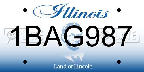 1BAG987 Illinois License Plate
