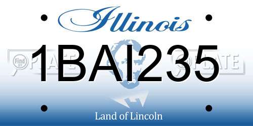 1BAI235 Illinois License Plate