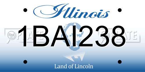 1BAI238 Illinois License Plate