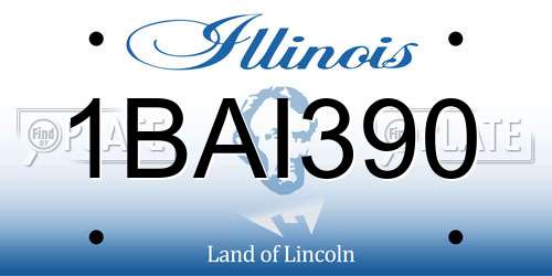 1BAI390 Illinois License Plate