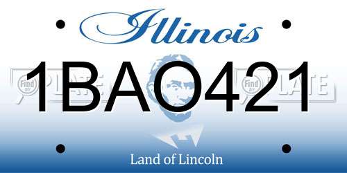 1BAO421 Illinois License Plate