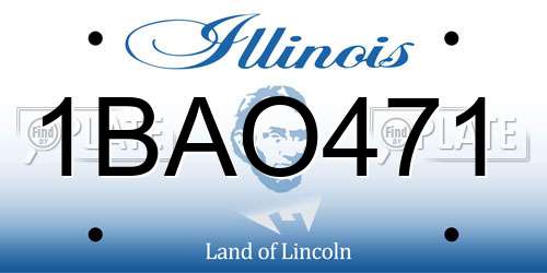 1BAO471 Illinois License Plate