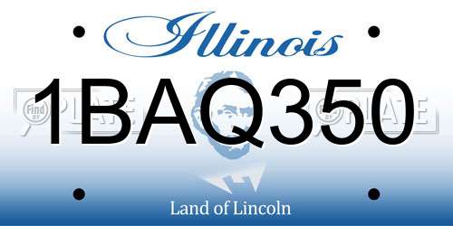 1BAQ350 Illinois License Plate