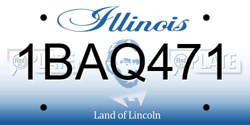 1BAQ471 Illinois License Plate