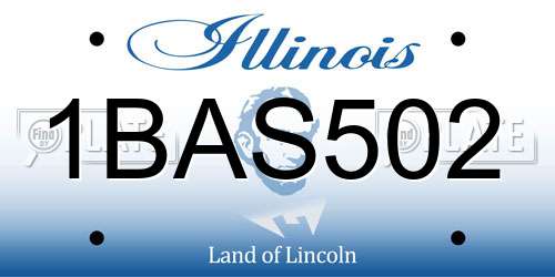 1BAS502 Illinois License Plate