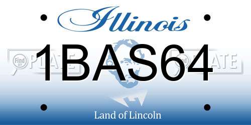 1BAS64 Illinois License Plate