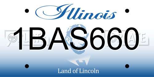 1BAS660 Illinois License Plate