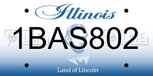 1BAS802 Illinois License Plate