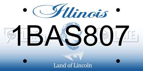 1BAS807 Illinois License Plate