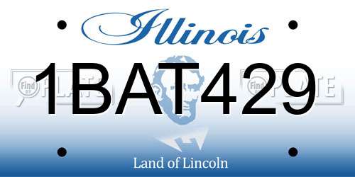 1BAT429 Illinois License Plate