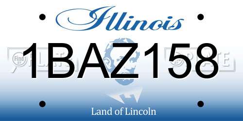 1BAZ158 Illinois License Plate