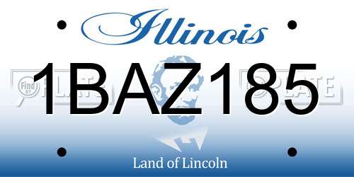 1BAZ185 Illinois License Plate