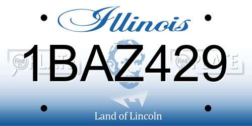 1BAZ429 Illinois License Plate