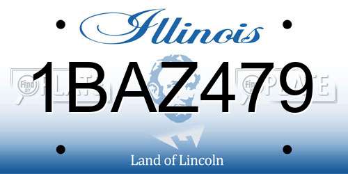 1BAZ479 Illinois License Plate