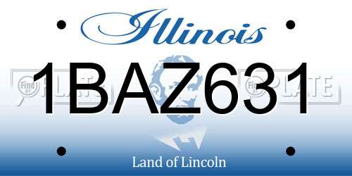 1BAZ631 Illinois License Plate
