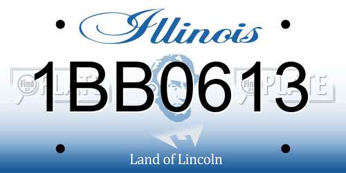 1BB0613 Illinois License Plate