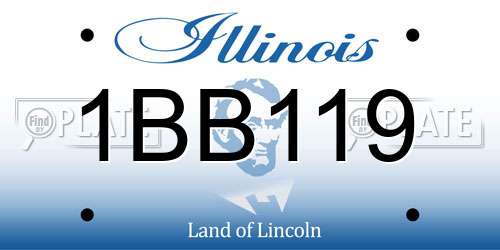 1BB119 Illinois License Plate