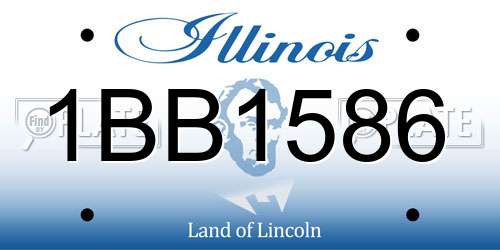 1BB1586 Illinois License Plate
