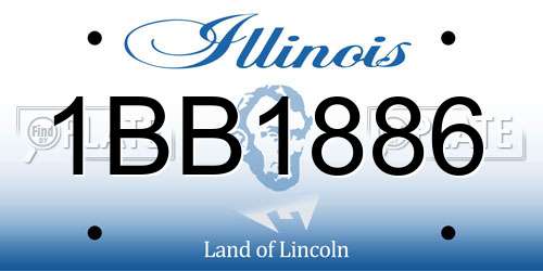 1BB1886 Illinois License Plate