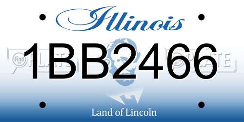 1BB2466 Illinois License Plate