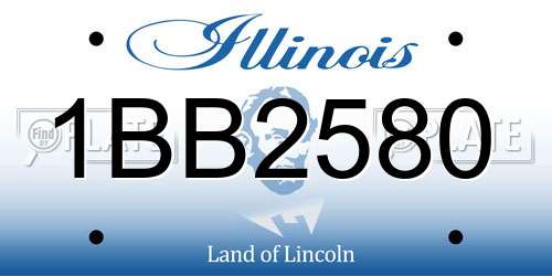1BB2580 Illinois License Plate