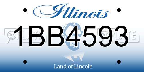 1BB4593 Illinois License Plate