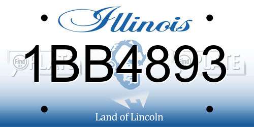 1BB4893 Illinois License Plate