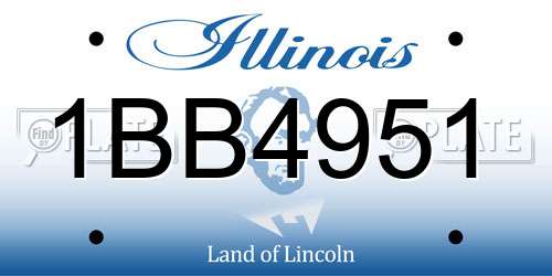 1BB4951 Illinois License Plate