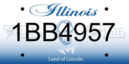 1BB4957 Illinois License Plate