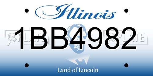 1BB4982 Illinois License Plate