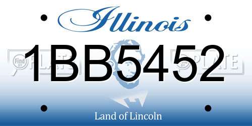 1BB5452 Illinois License Plate