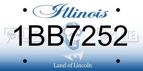 1BB7252 Illinois License Plate