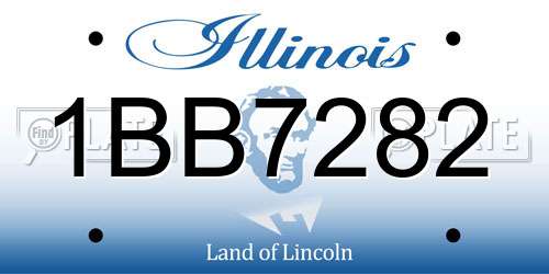 1BB7282 Illinois License Plate