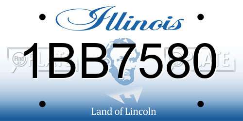 1BB7580 Illinois License Plate