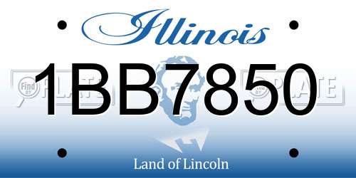 1BB7850 Illinois License Plate