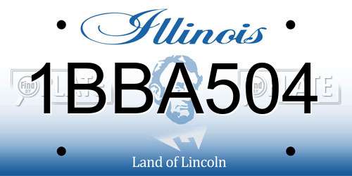 1BBA504 Illinois License Plate