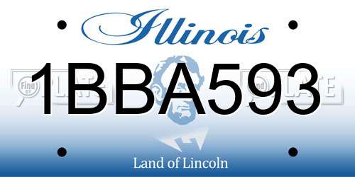 1BBA593 Illinois License Plate