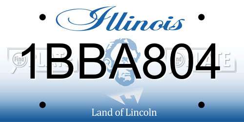 1BBA804 Illinois License Plate