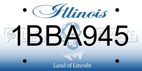 1BBA945 Illinois License Plate