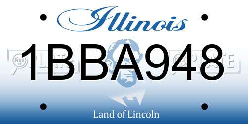 1BBA948 Illinois License Plate