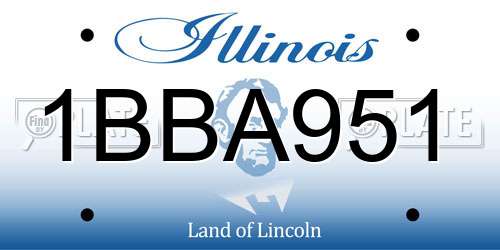 1BBA951 Illinois License Plate
