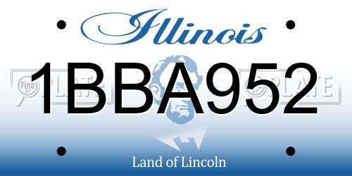 1BBA952 Illinois License Plate