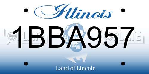 1BBA957 Illinois License Plate
