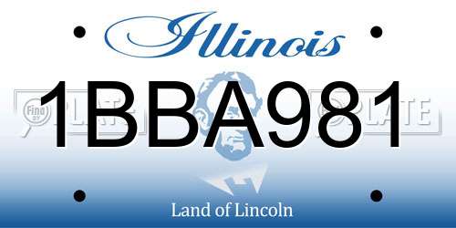 1BBA981 Illinois License Plate