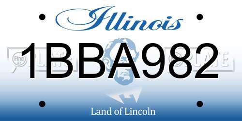 1BBA982 Illinois License Plate